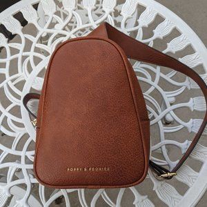 NEW Poppy & Peonies The Roamer Sling Bag in Cognac